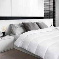 Bamboo Blend Quilt 250GSM Luxury Duvet 100% Cotton Cover - Queen - White