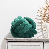 Cushion Velvet Knot Emerald 30cm x 30cm