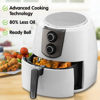 7.2l 1800w Electric Air Fryer Healthy Cooker Fryers Kitchen Oven Oil Free Low Fat White
