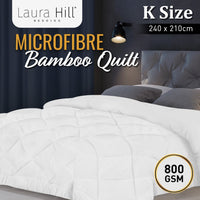 800gsm Microfibre Bamboo Quilt Comforter - King
