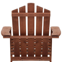 Outdoor Sun Lounge Beach Chairs Table Setting Wooden Adirondack Patio Brown Chair