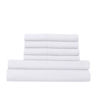 1500 Thread Count 6 Piece Cotton Rich Bedroom Collection Set - Queen - White
