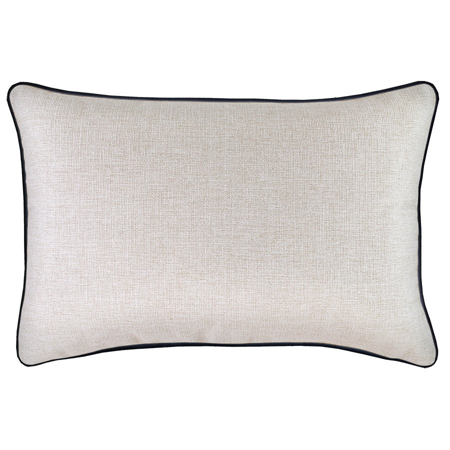 Cushion Cover With Black Piping Natural 35cm x 50cm