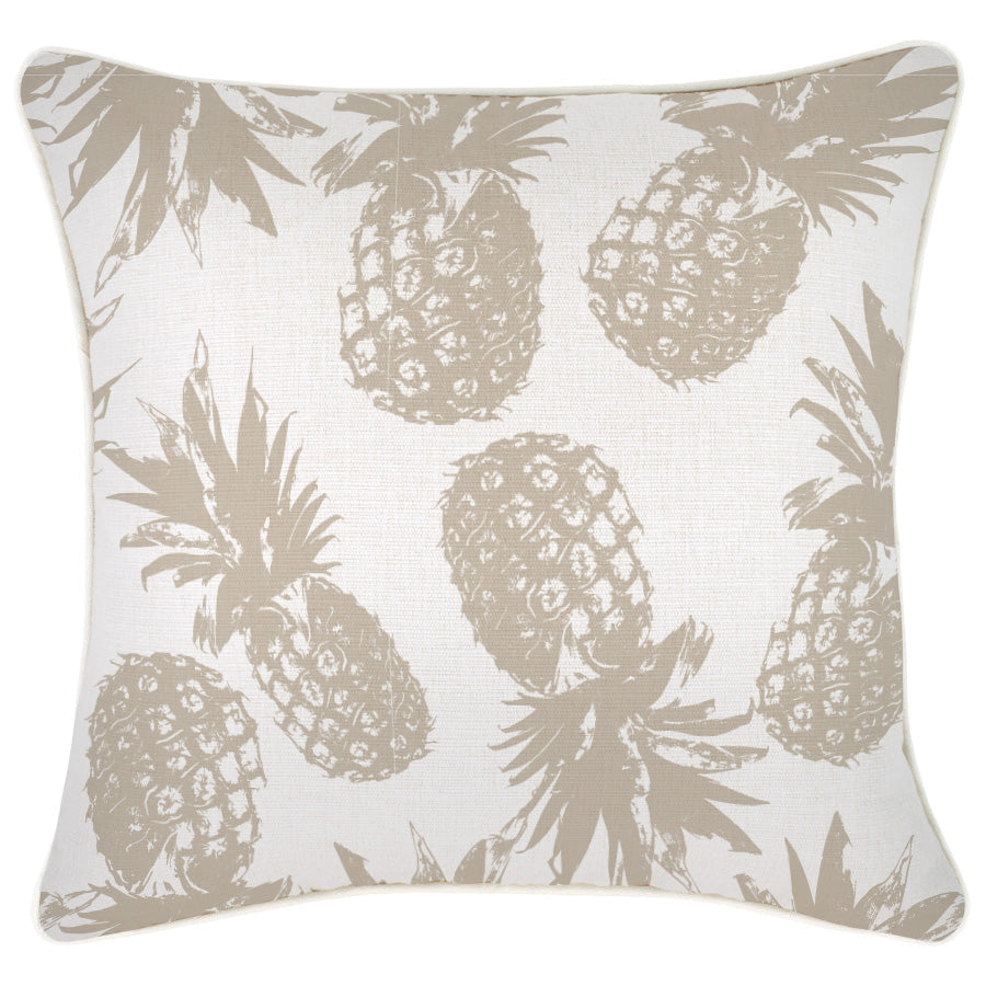 Cushion Cover With Piping Pineapples Beige 45cm x 45cm
