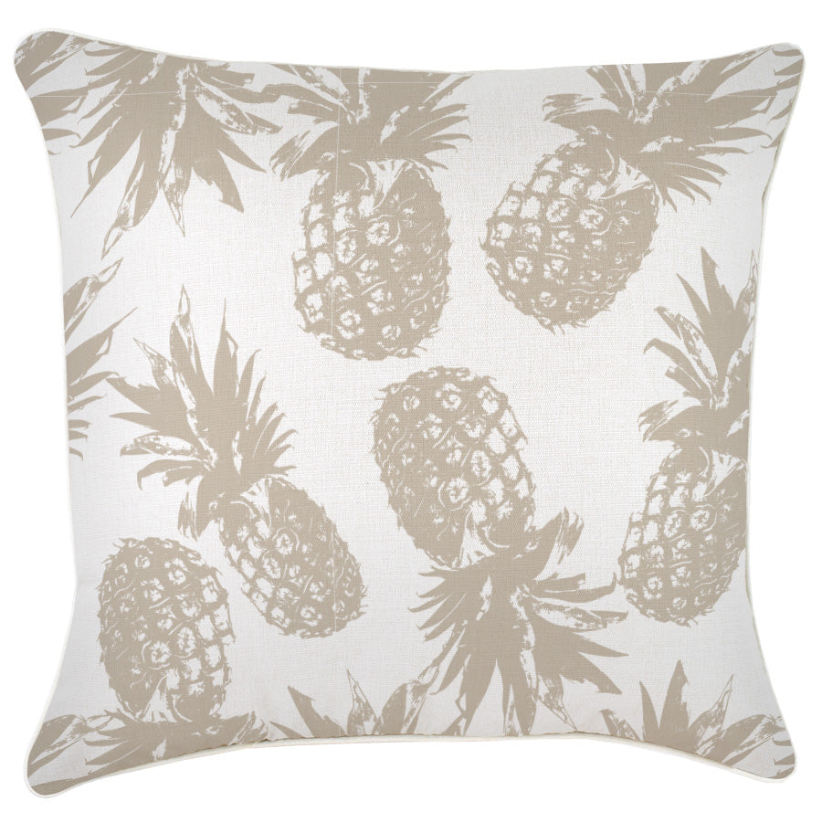 Cushion Cover With Piping Pineapples Beige 60cm x 60cm