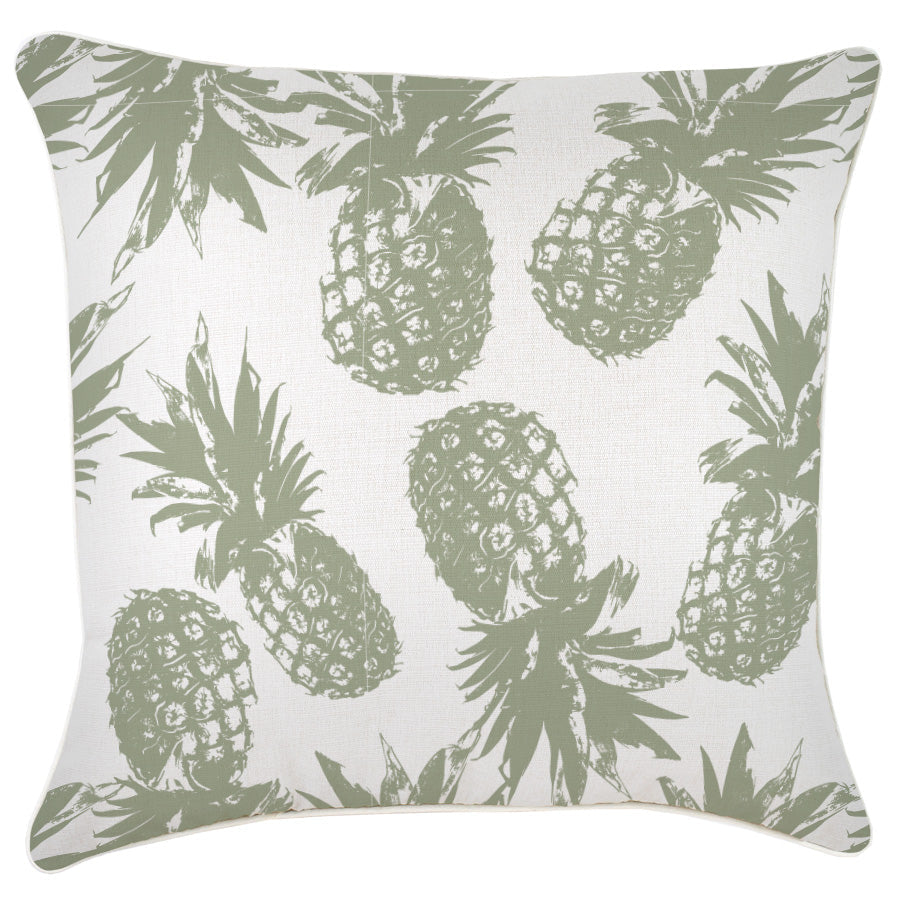 Cushion Cover With Piping Pineapples Sage 60cm x 60cm