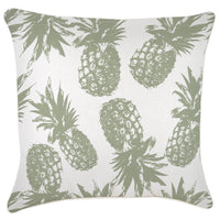 Cushion Cover With Piping Pineapples Sage 60cm x 60cm