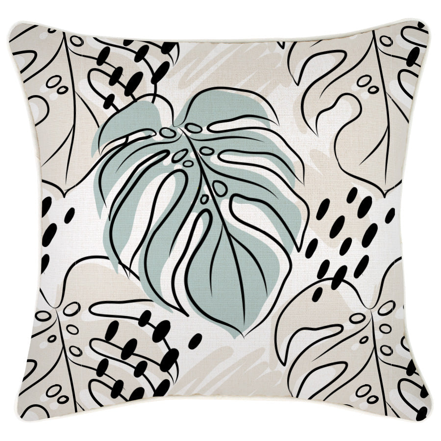 Cushion Cover With Piping Rainforest Seafoam 45cm x 45cm
