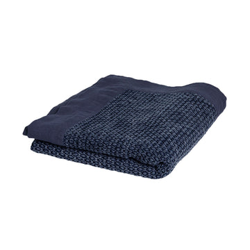 Home Taylor Cotton Jacquard Throw Rug Navy